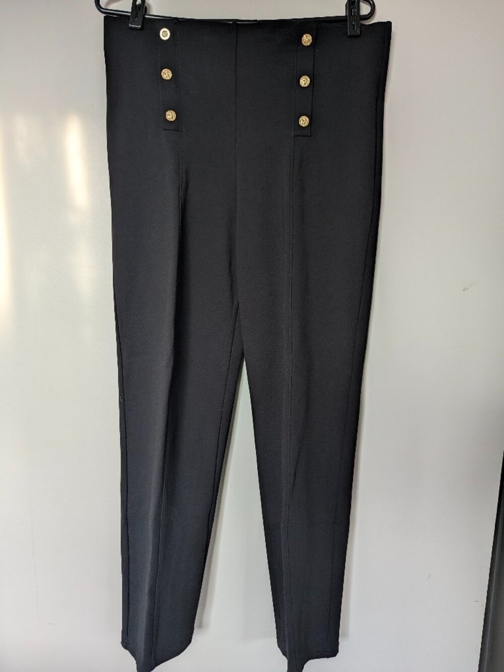 Peter Nygard Slims Women's L /14-16 Straight Pants Golden Buttons